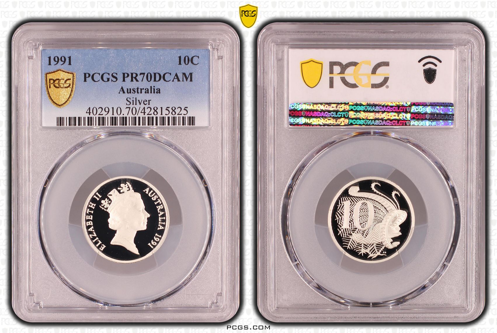 Elizabeth II, Silver, Ten Cent, PR70DCAM , 1991 PCGS POP - 53/0