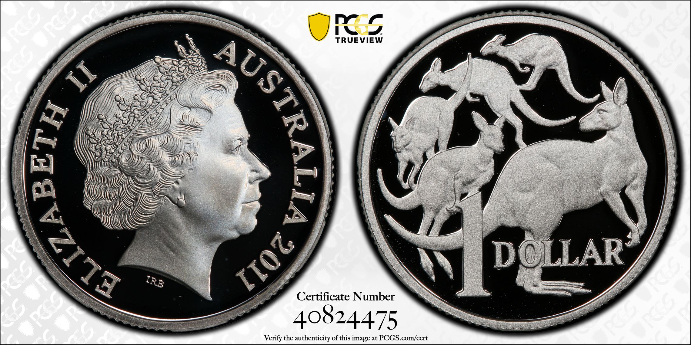 386 · 2011 Australia One Dollar, $1 Silver Proof PCGS - PR70DCAM POP 1/0 -475