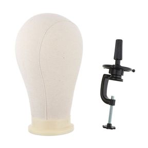 Mannequin Canvas Block Head With Adjustable Table Clamp Stand |