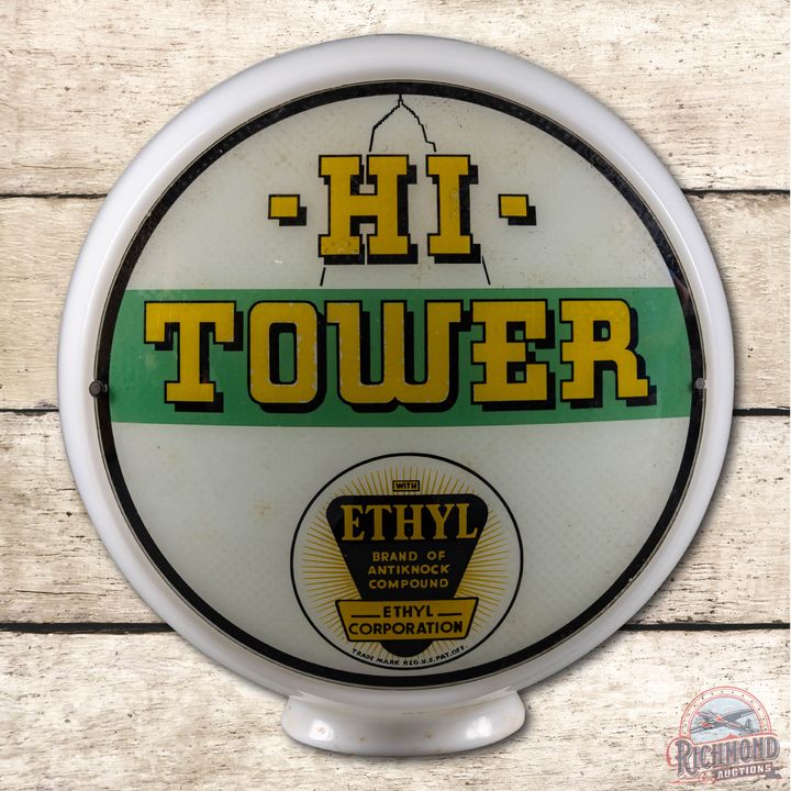 Complete 13.5" Hi Tower w/ Ethyl Gas Pump Globe & Wide Glass Body