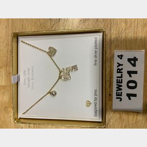 INSPIRED BY YOU GOLD PLATED CZ LOVE LOCK NECKLACE