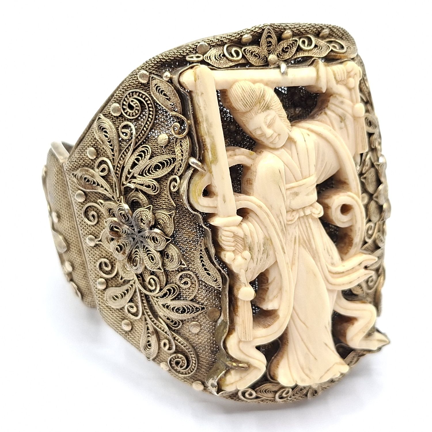 Silver Gilt Chinese Bangle