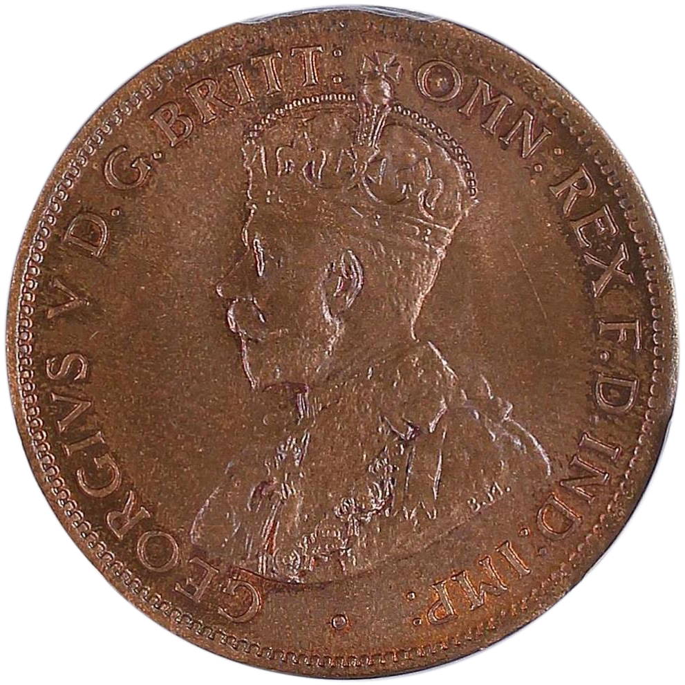 George V, Halfpenny, 1919, MS 66 RB