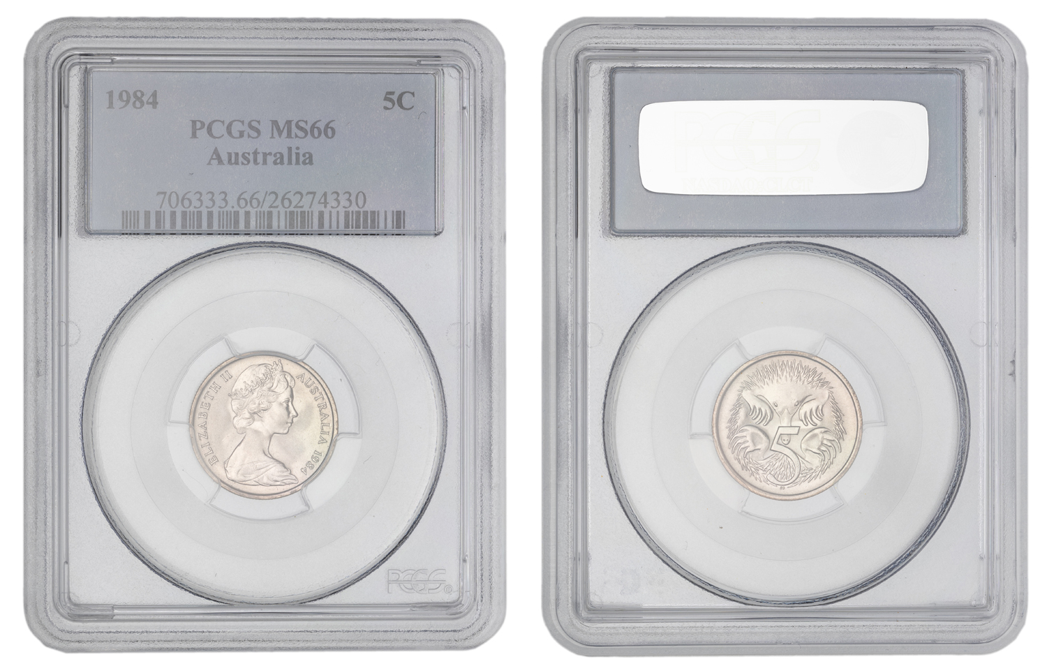 Elizabeth II, Five Cent, 1984, PCGS MS66
