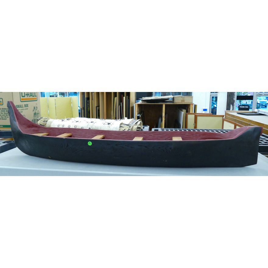 Makah Large Painted Cedar Canoe Model 53''