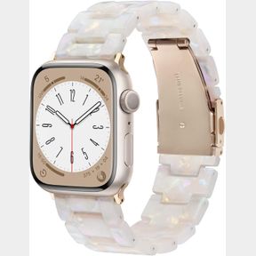 V-MORO RESIN BAND COMPATIBLE WITH APPLE WATCH BANDS 41MM/40MM/38MM IWATCH SERIES 7/6/5/4/3/2/1/SE LIGHTWEIGHT BRACELET WITH STAINL