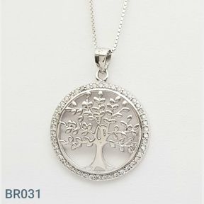 STERLING SILVER TREE OF LIFE PENDANT AND CHAIN - 51543/181