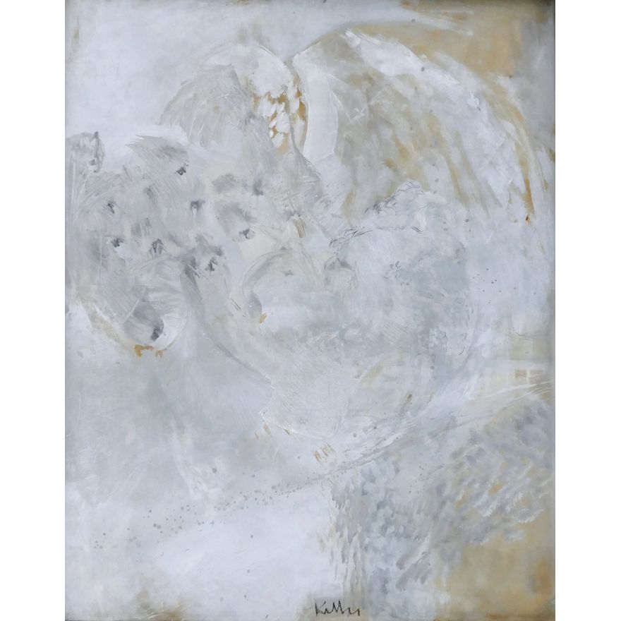 Lee Kelly ''Abstract in White'' 1958 Oil