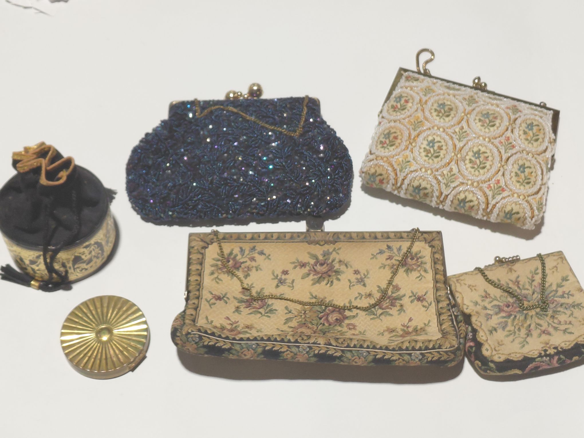 Vintage Beaded Purses And Compact