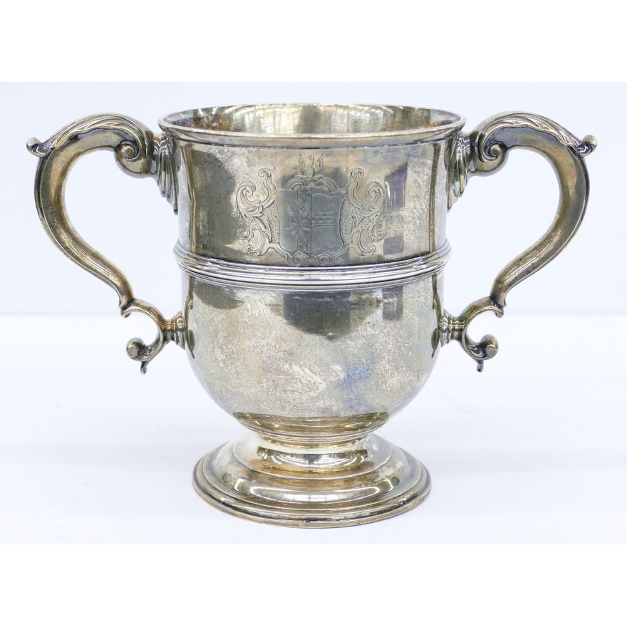 English Georgian Armorial Silver Loving Cup