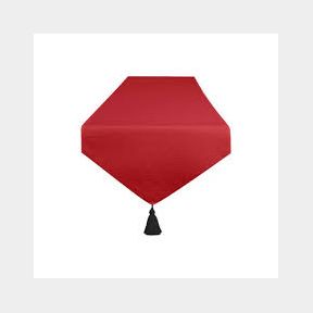 51675/2253 Pappa Joe - Luxury Table Runner with Tassles - Red with Black Detail - Red / Black - 180 cm | PK B4 (S6) CB