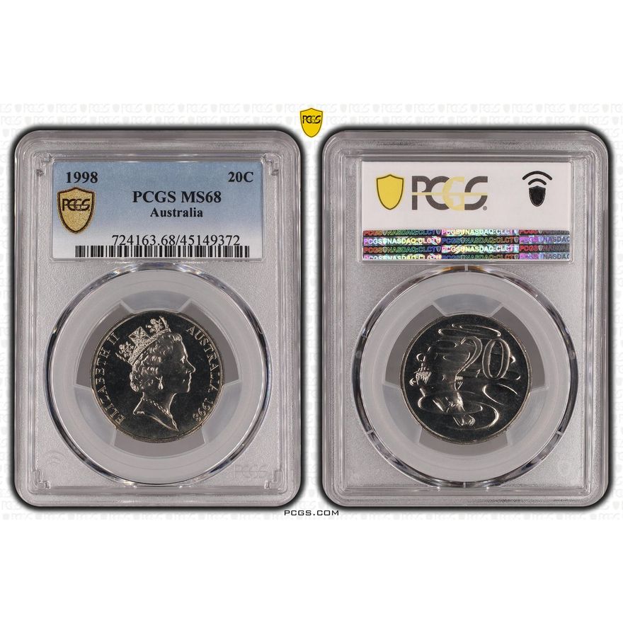 POP 7/0, Twenty Cent, 1998, PCGS MS68