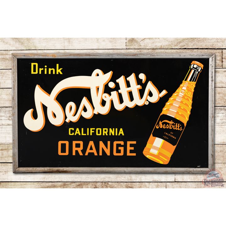 60" Drink Nesbitt's of California Wood Framed Metal Sign TAC 8.9