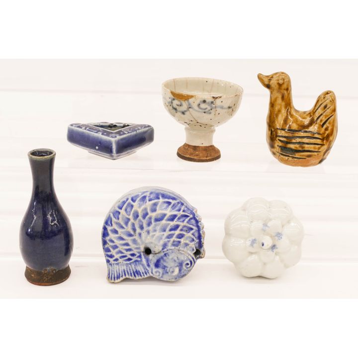 6pc Antique Asian Small Ceramics 2.5'' to 4'' Long