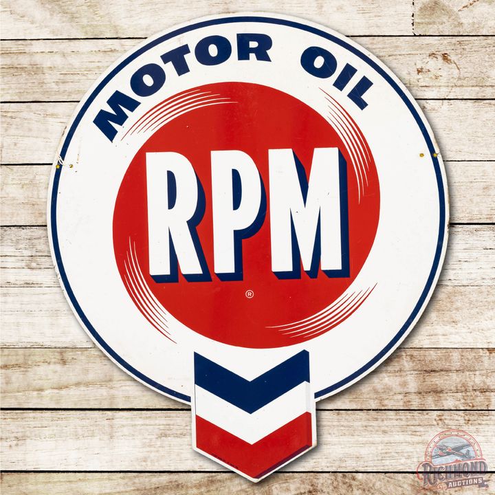 RPM Motor Oil Double Sided Tin Sign TAC 8.5