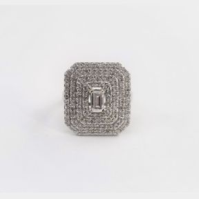FANCY WHITE GOLD RING SET WITH 1.00CTS DIAMONDS COLOUR I/J CLARITY VS/SI - 50692/347