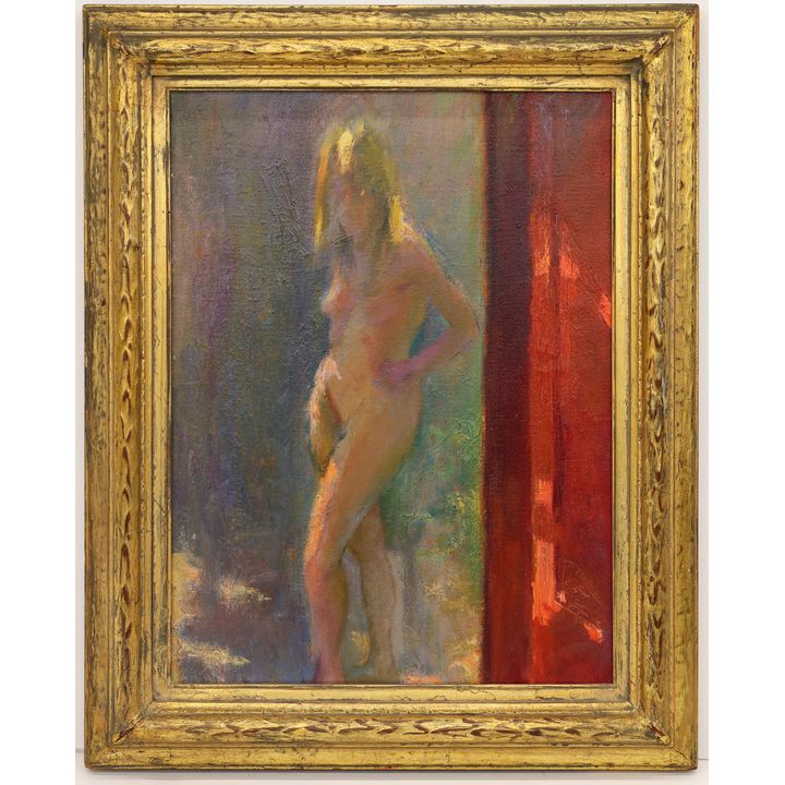 Michael Kahn (b.1936 CA) ''Walking Nude'' Oil on Canvas