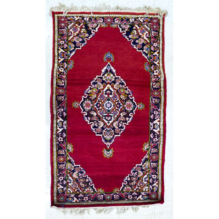 Vintage Handmade Red Oriental Medallion Rug 5'5'' x 3'