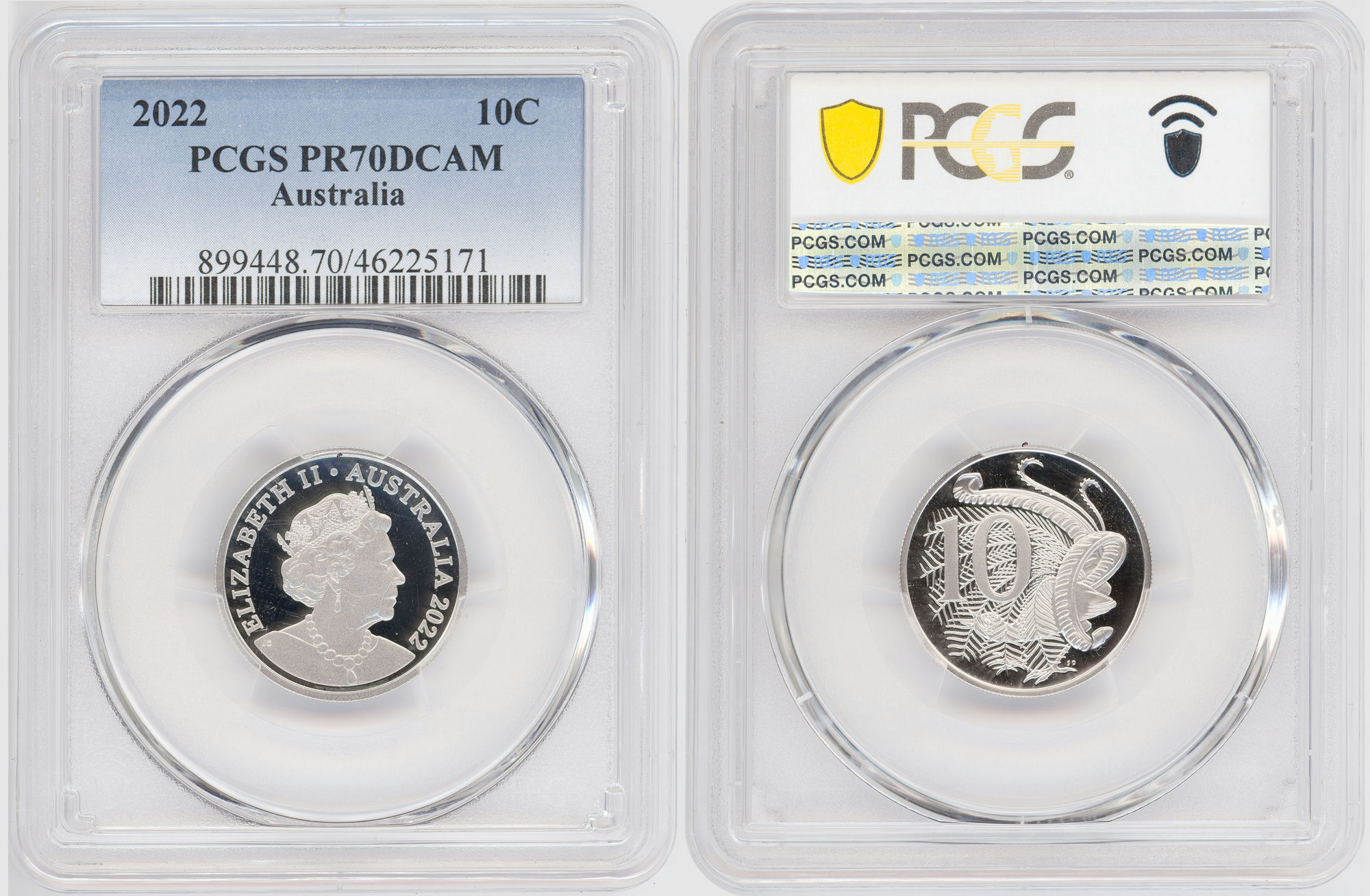 Ten Cent, 2022, Pcgs Pr70dcam