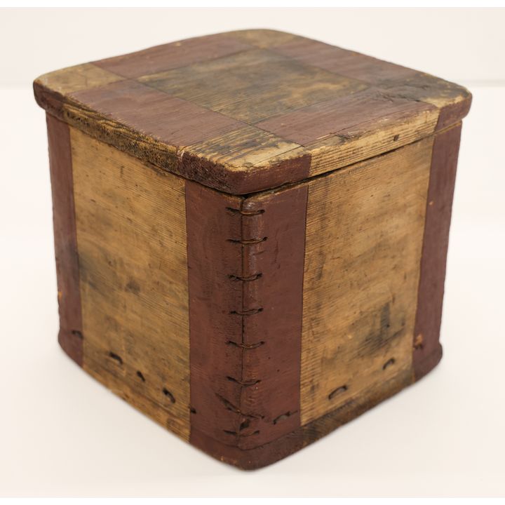 Antique Tlingit Red Bent Corner Small Box