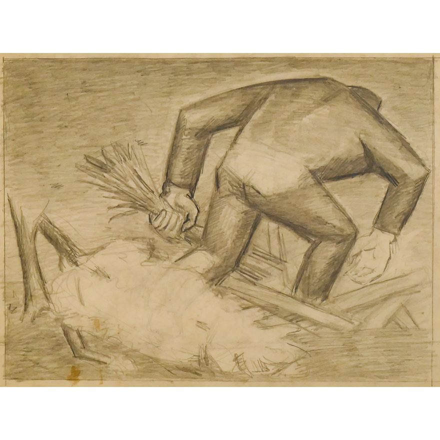 Arthur or Albert Runquist ''The Lumberman'' Graphite on Paper 12''x18''