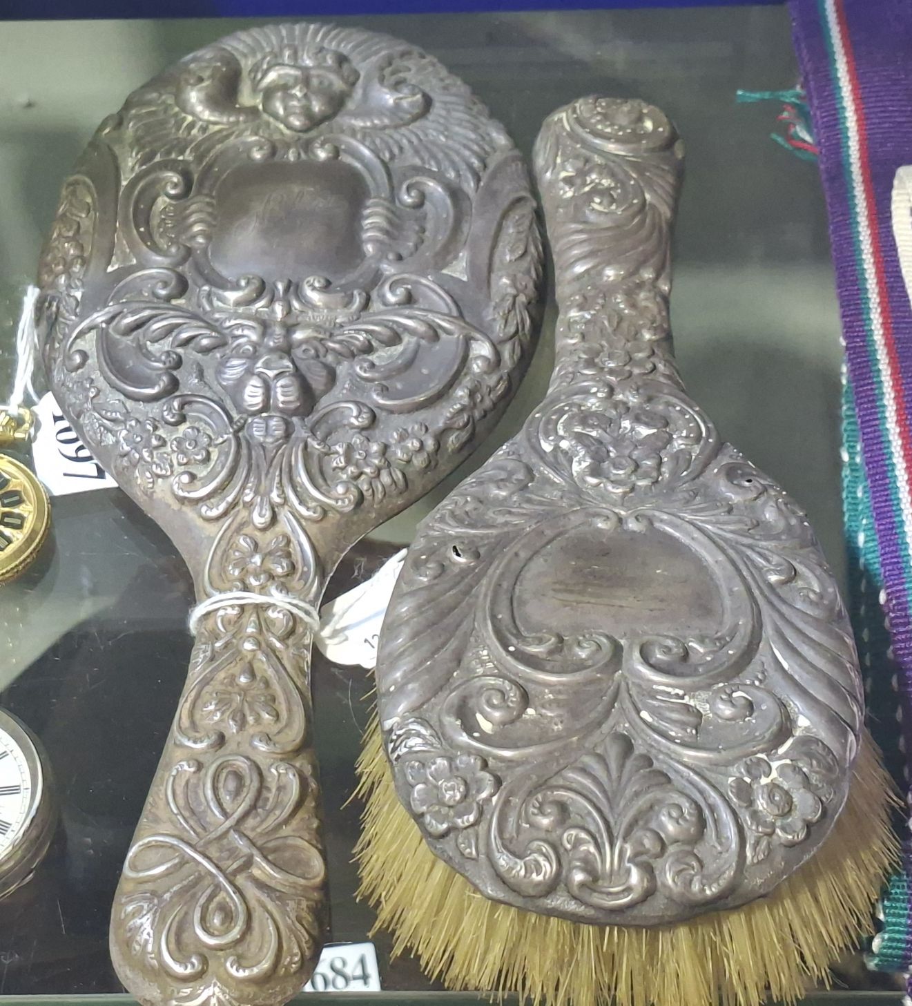 Sterling Silver Brush And Mirror