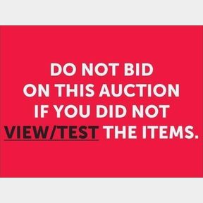 DO NOT BID ON THIS AUCTION IF YOU DID NOT VIEW/TEST THE ITEMS