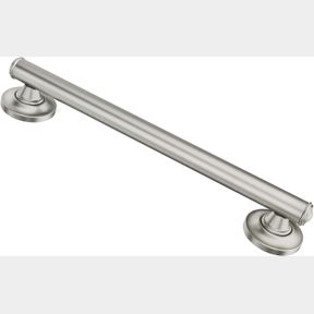 24 INCH MOEN LR8724D1GBN BATHROOM SAFETY 24-INCH DESIGNER BATHROOM GRAB BAR WITH CURLED GRIP, BRUSHED NICKEL