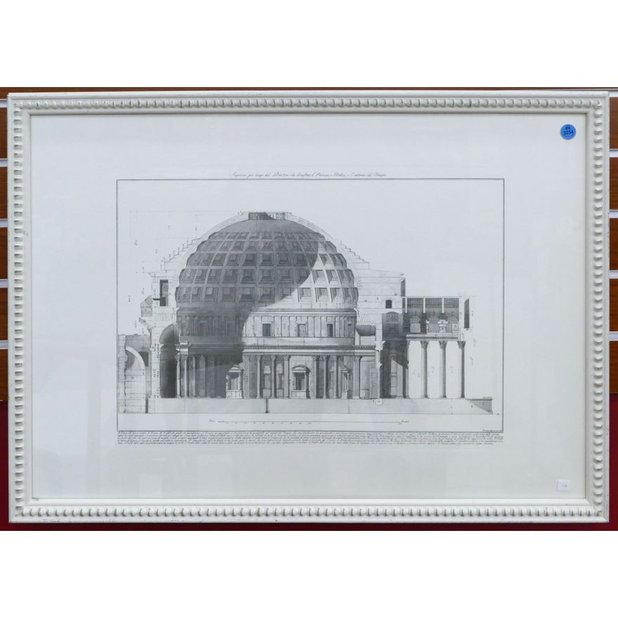 Piranesi Pantheon Architectural Engraving Framed 21''x29''
