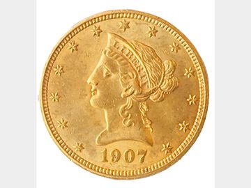 1907 USA Liberty Head Gold $10 Coin.
