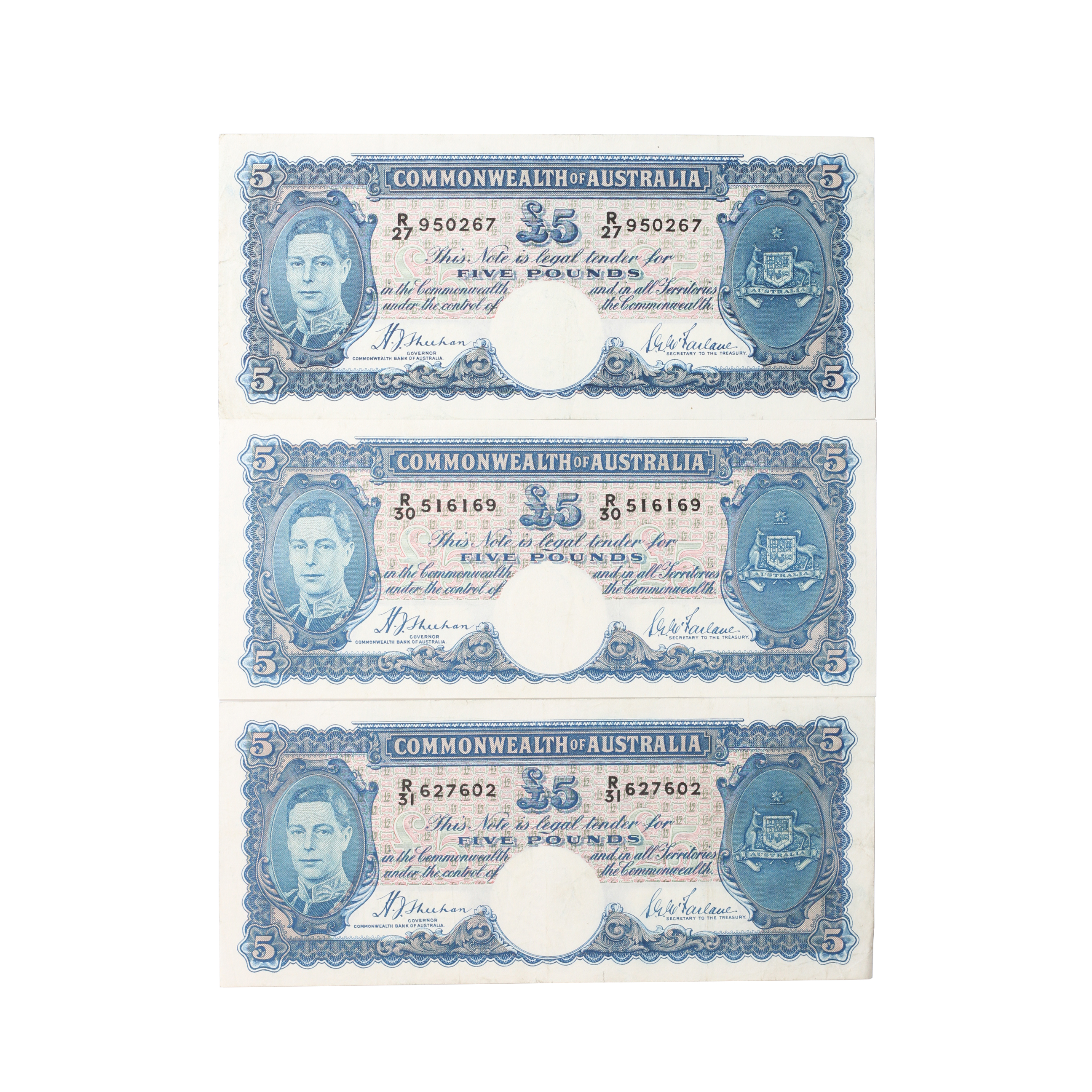 1905. · Group, Sheehan/MacFarlane, Five Pounds,  1939, Fine - VF