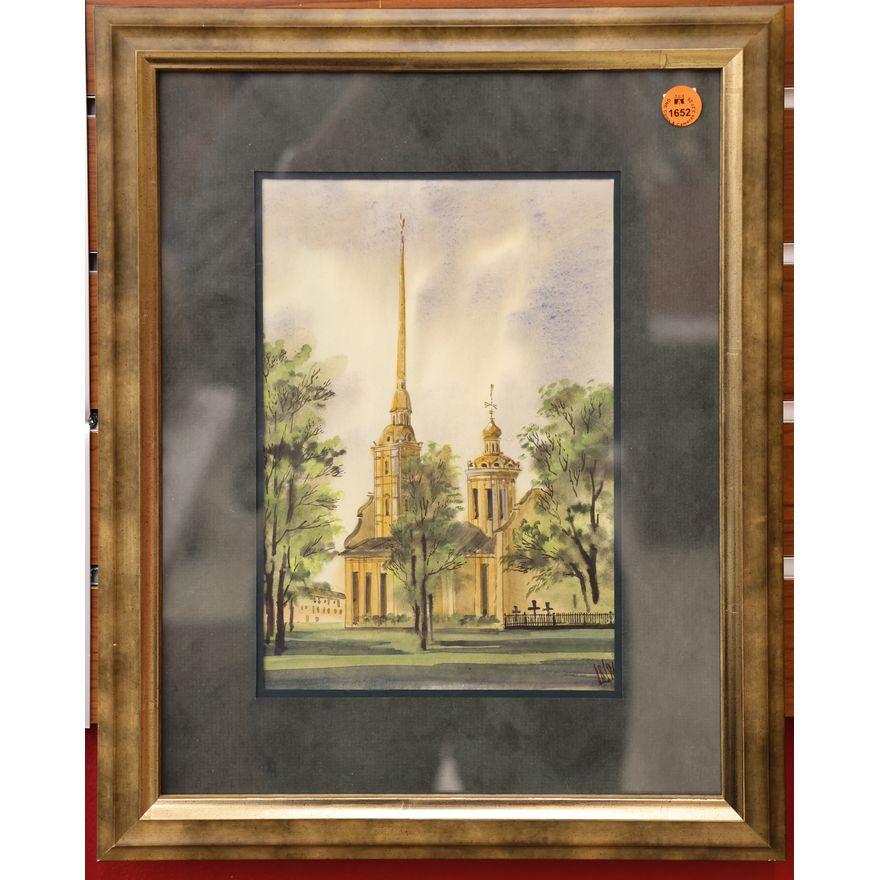 St. Petersburg Russia Watercolor Framed 16''x13''