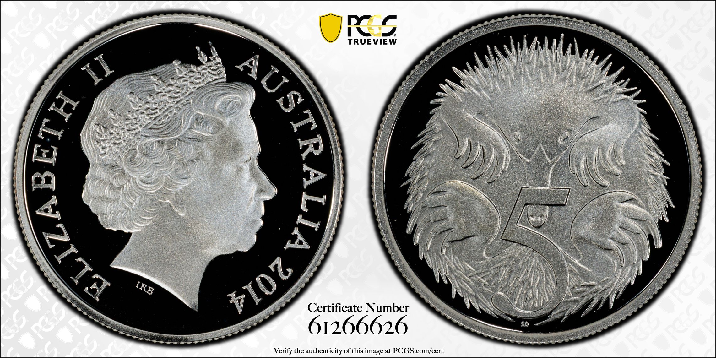 Silver, POP 1/0, Five Cent, 2014, PCGS PR70DCAM