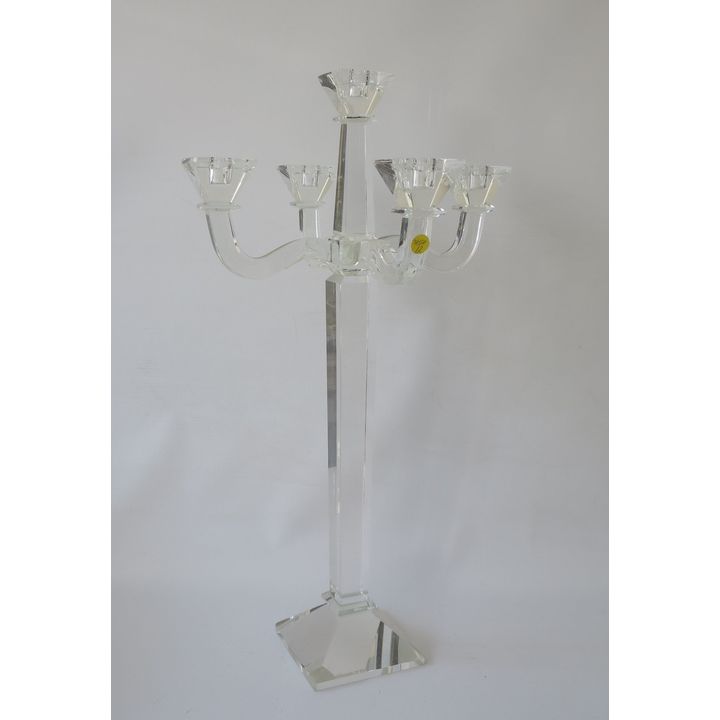 LARGE GLASS FOUR-LIGHT CANDELABRA
