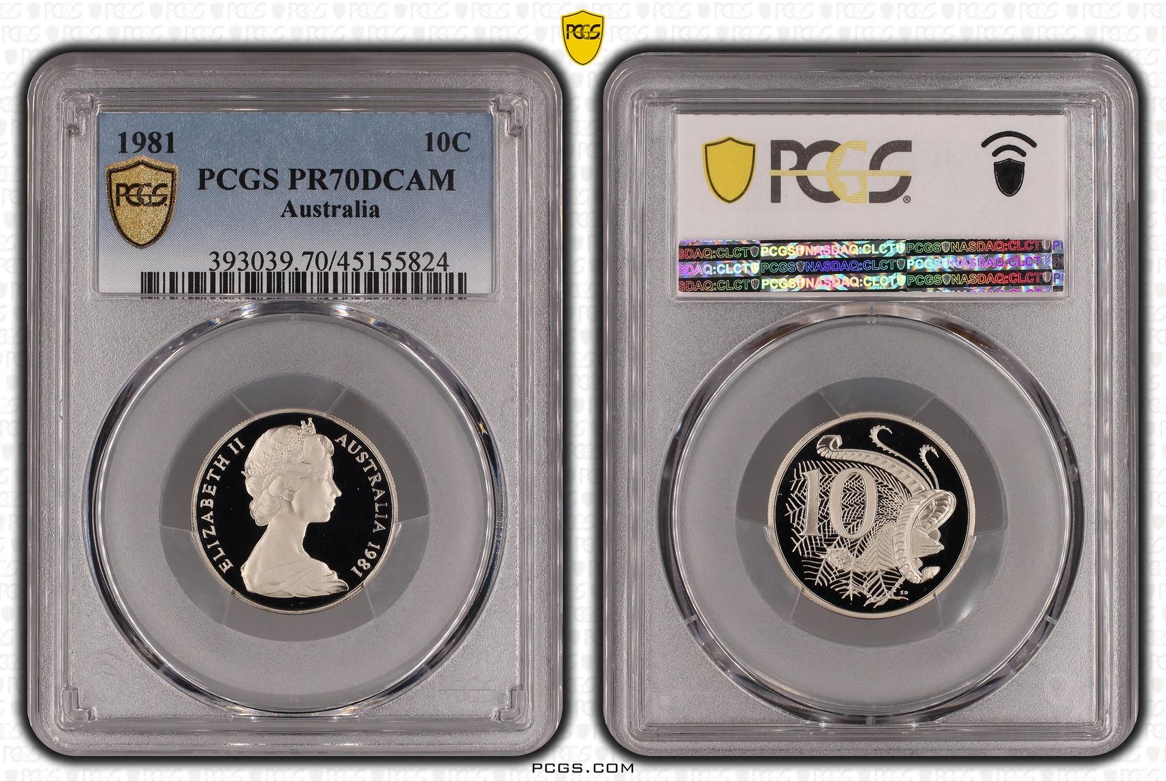 1981 Australia Ten Cent, 10c PCGS - PR70DCAM POP 27/0 -824