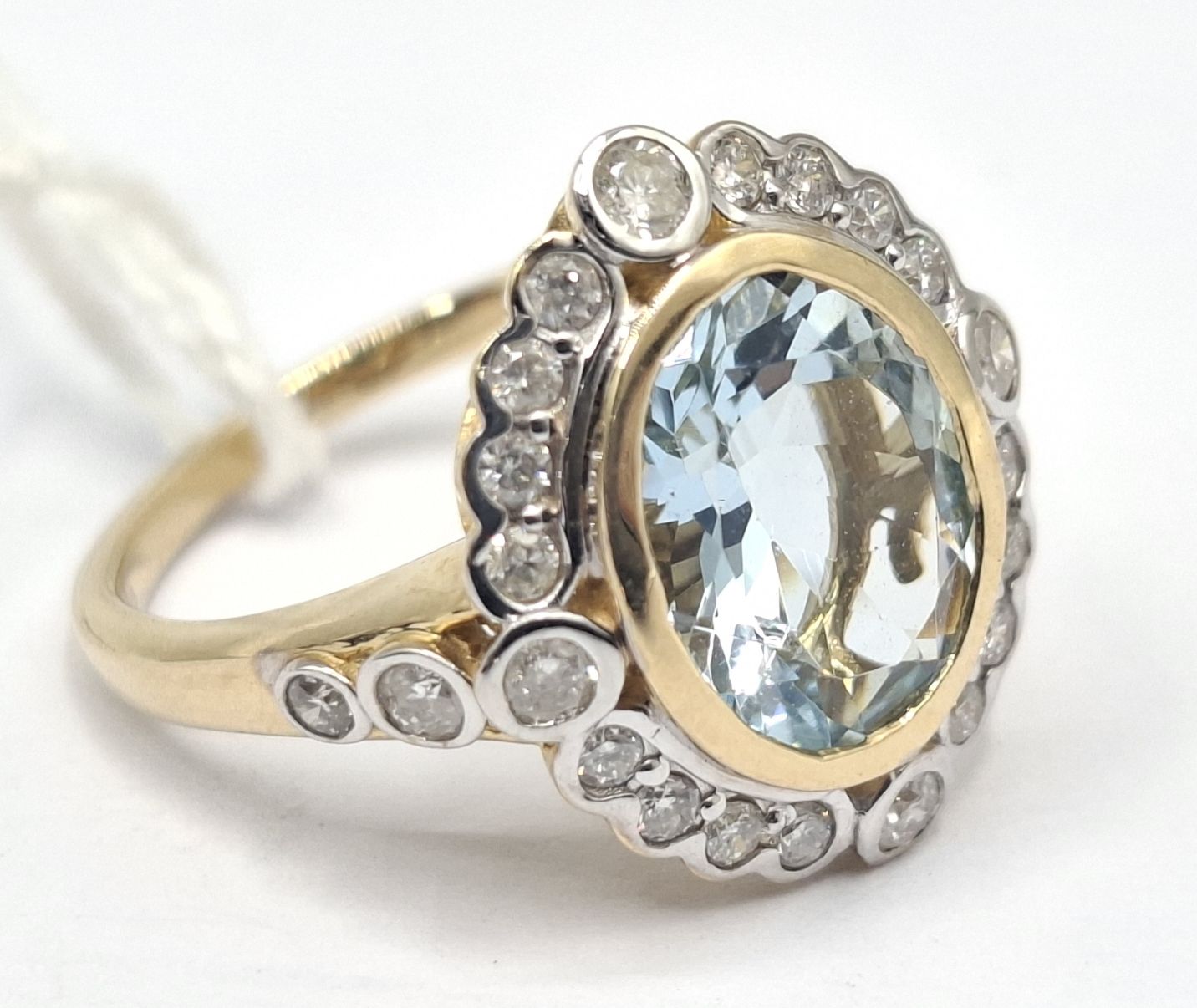14k Yellow Gold Aquamarine Ring