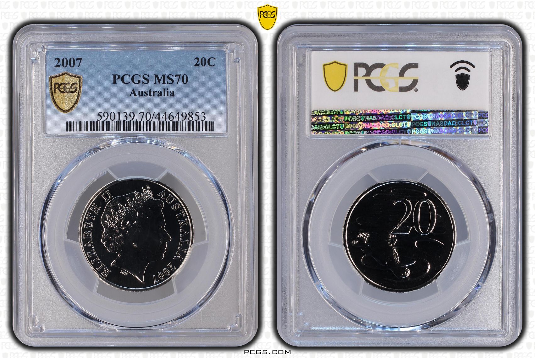 43 · 2007 Australia Twenty Cent, 20c PCGS - MS70 POP 5/0 -853