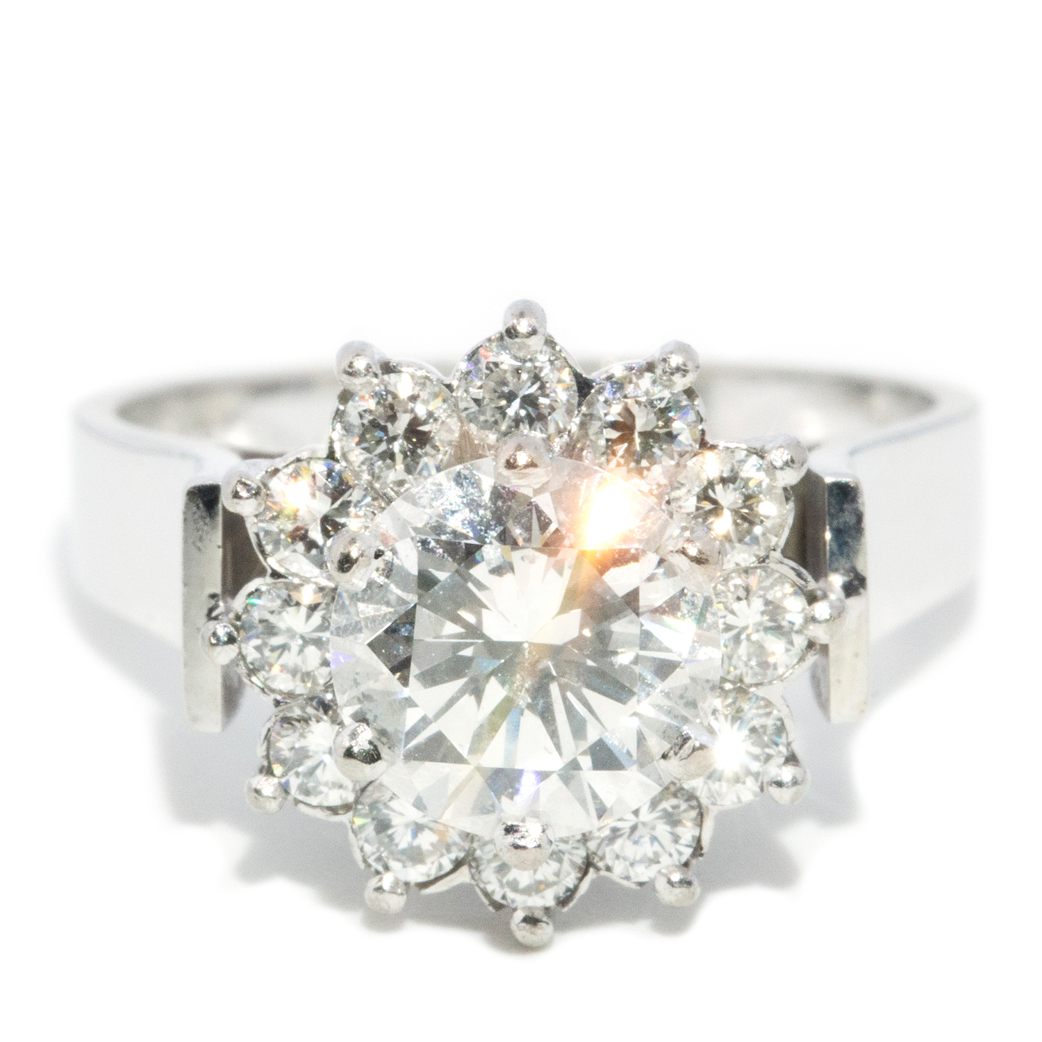 2.3 Carat Diamond Cluster Ring in 18 Carat White Gold