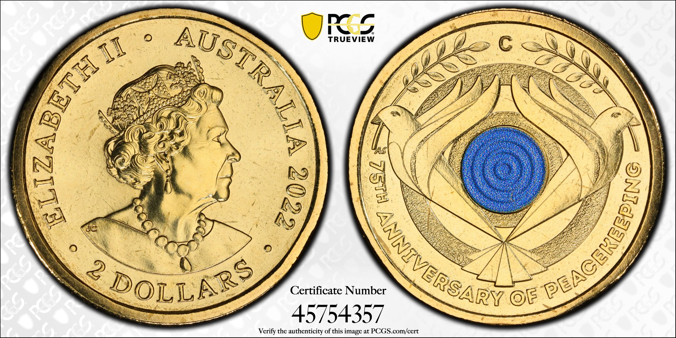 Peacekeeping, Two Dollar, 2022-C, PCGS MS67