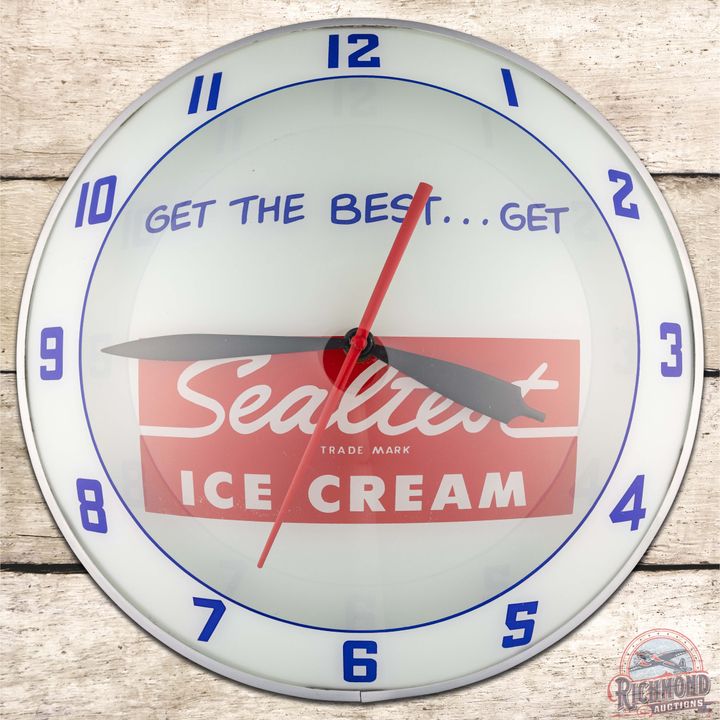 Sealtest Ice Cream 15" Double Bubble Advertising Clock w/ Logo
