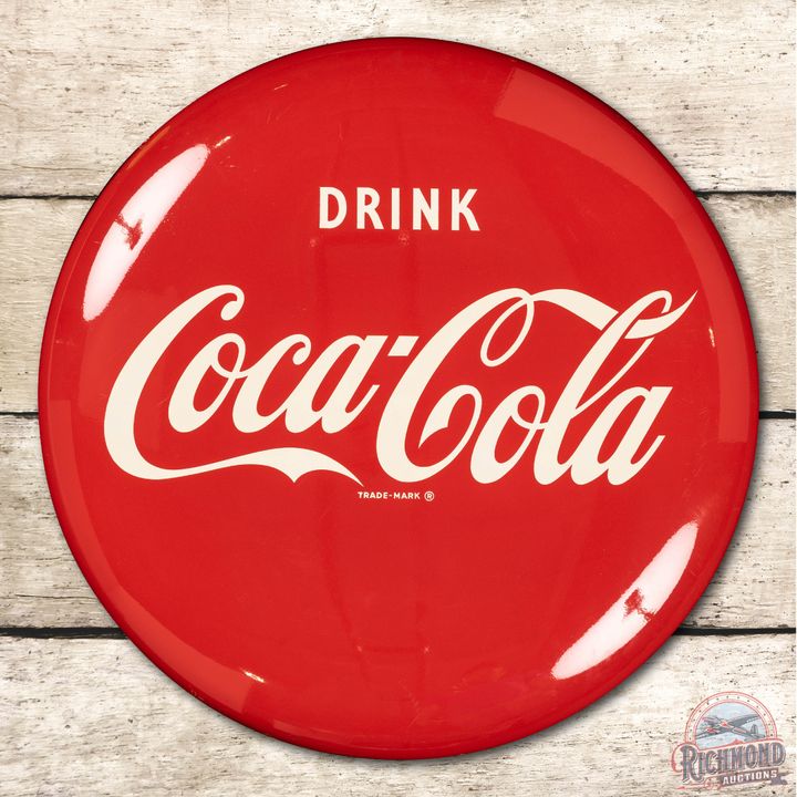 24" Drink Coca Cola Tin Button Sign