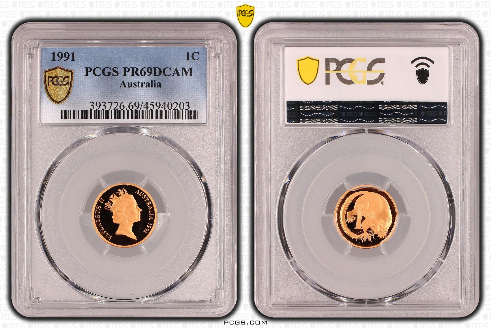 One Cent, 1991, Pcgs Pr69dcam