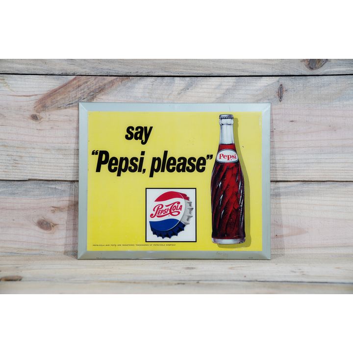 Say "Pepsi, Please" w/ Logo & Bottle Single Sided Tin Sign TAC 8.9