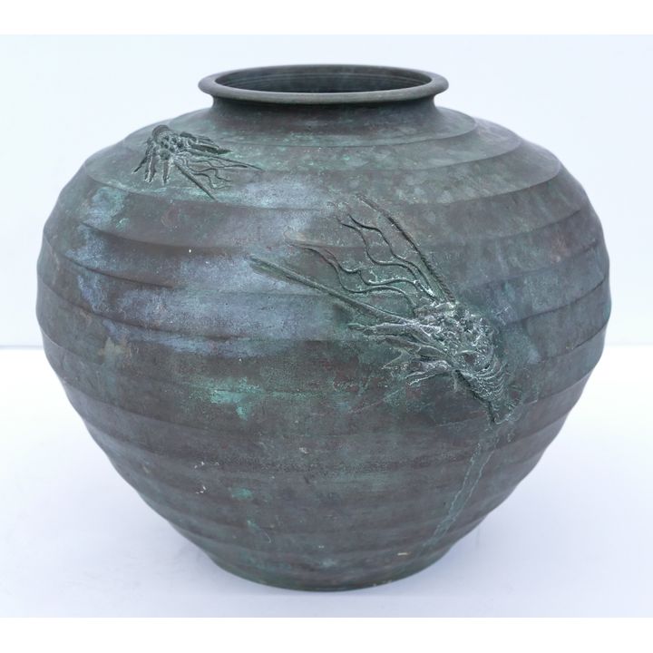 Japanese Taisho Bronze Crawfish Vase
