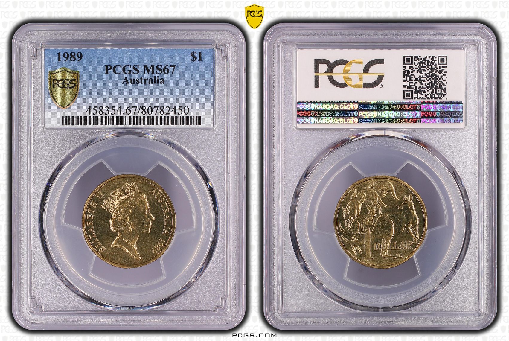 Elizabeth II, One Dollar, 1989, PCGS MS67