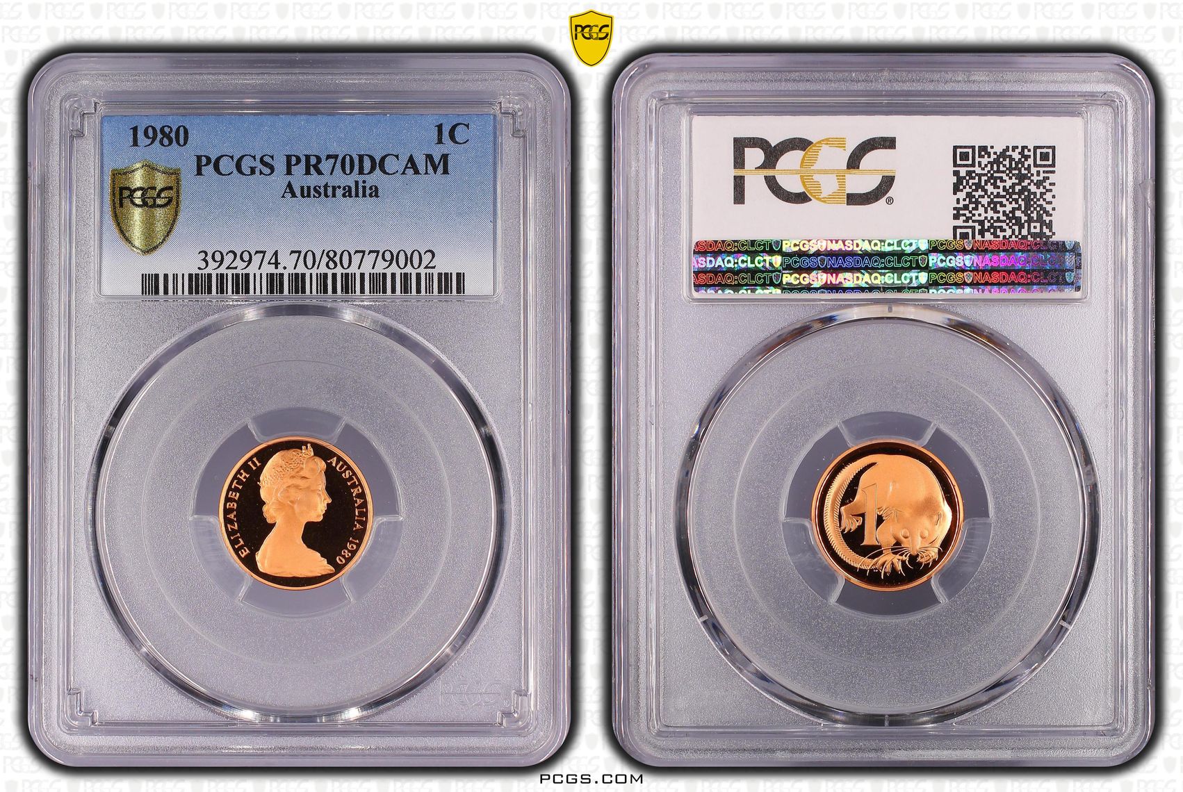 One Cent, 1980, Pcgs Pr70dcam