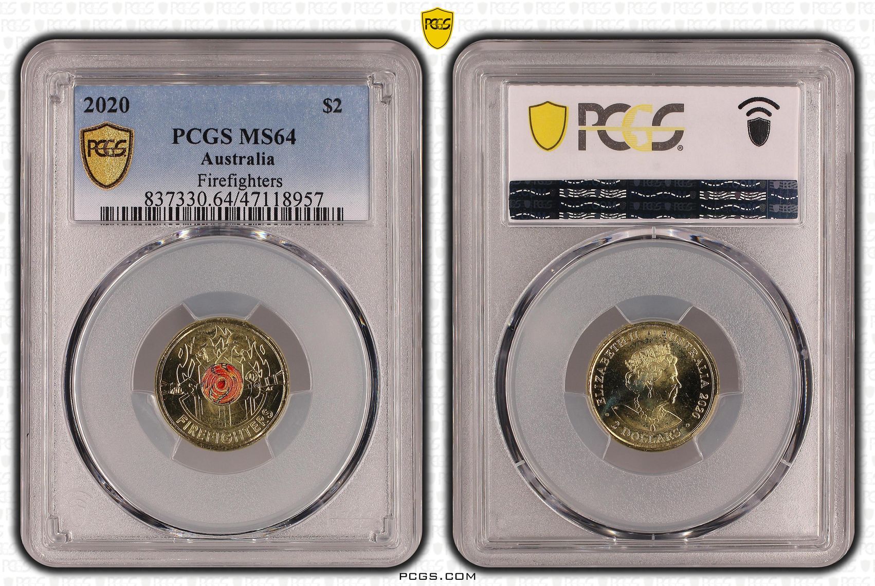 Firefighters Colorized , Two Dollar, 2020, PCGS MS64