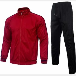 TRACKSUIT MEN,CASUAL OUTFIT ATHLETIC SWEATSUITS FOR MEN JOGGING SUITS SETS 2 PCS, BURGUNDY-STRIPE, 4X-LARGE