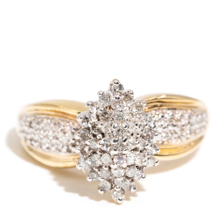 Half Carat Diamond Cluster Ring 10ct Gold,