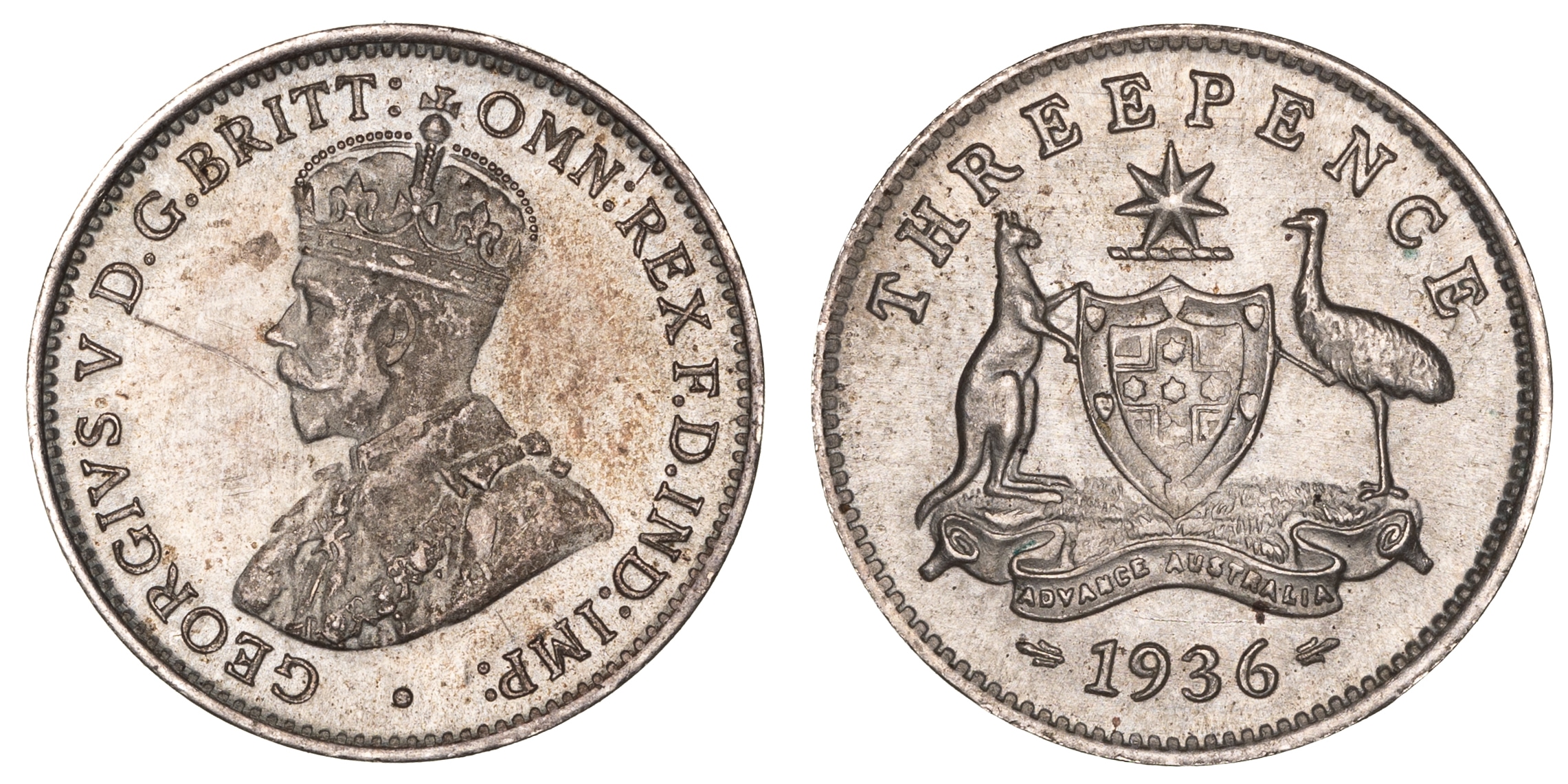 George V, Sixpence, 1936, aUNC